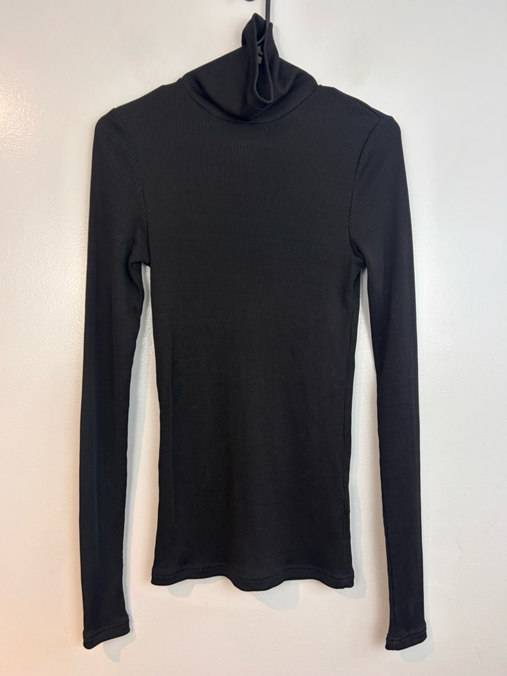 COS Slim Fit Black Ribbed Turtleneck High Neck Classic Top Size XS